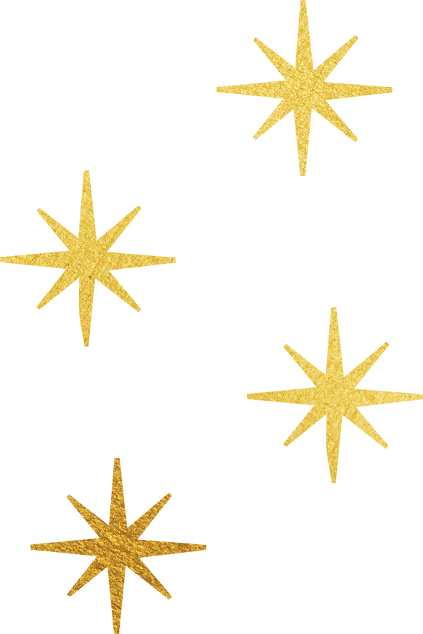 Sparkle Shine Diamond Four Buildable Gold Foil Holiday Elements